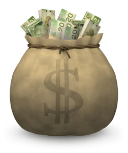A bag full of cash