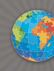 Globe made of puzzle pieces